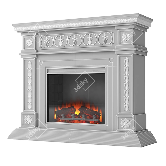 Delavan Black Electric Fireplace 3D model image 2