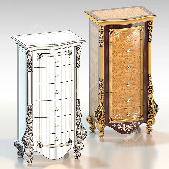 Regal Elegance | Arredamenti Royal Palace Dresser 3D model image 3