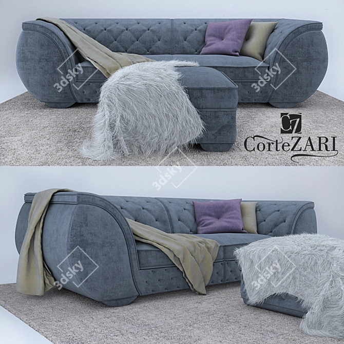 Elegant Corte Zari Sofa Set 3D model image 1