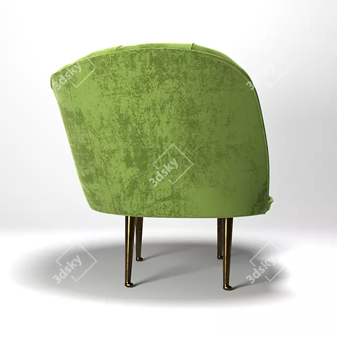 Andes Velvet Armchair | Mid-Century Modern 3D model image 2
