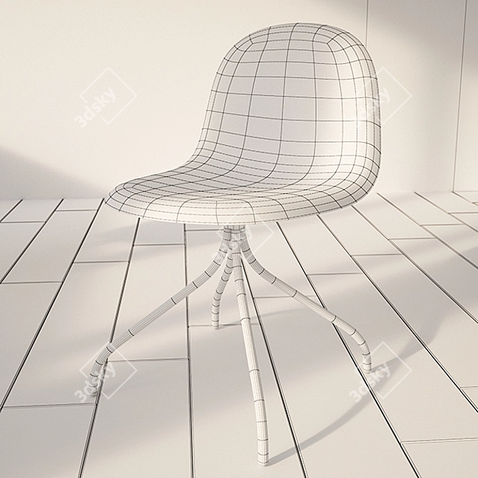 Elegance meets comfort: Gubi Chair 3D model image 3