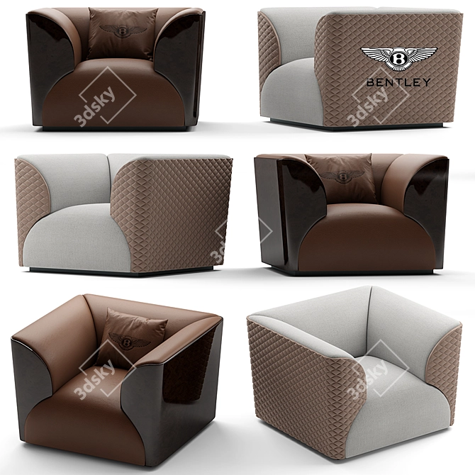 Luxury Bentley Home Winston Armchair 3D model image 1