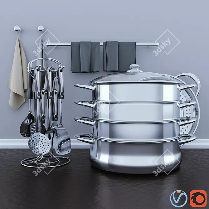 Title: 2011 MAX Kitchen Set (FBX) 3D model image 1