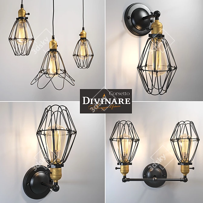 Industrial Elegance: Divinare Corsetto Lighting 3D model image 2