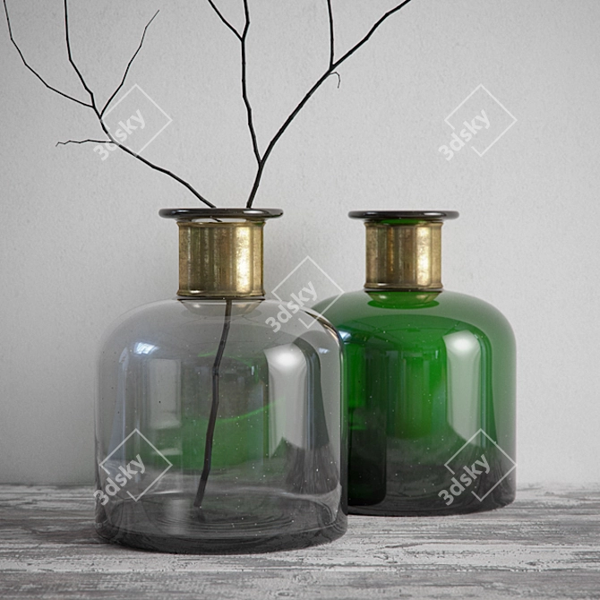 Elegant NORDAL Ring Deco Bottles 3D model image 1