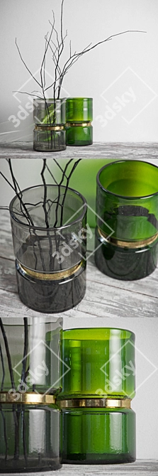 Elegant NORDAL Ring Vases 3D model image 2