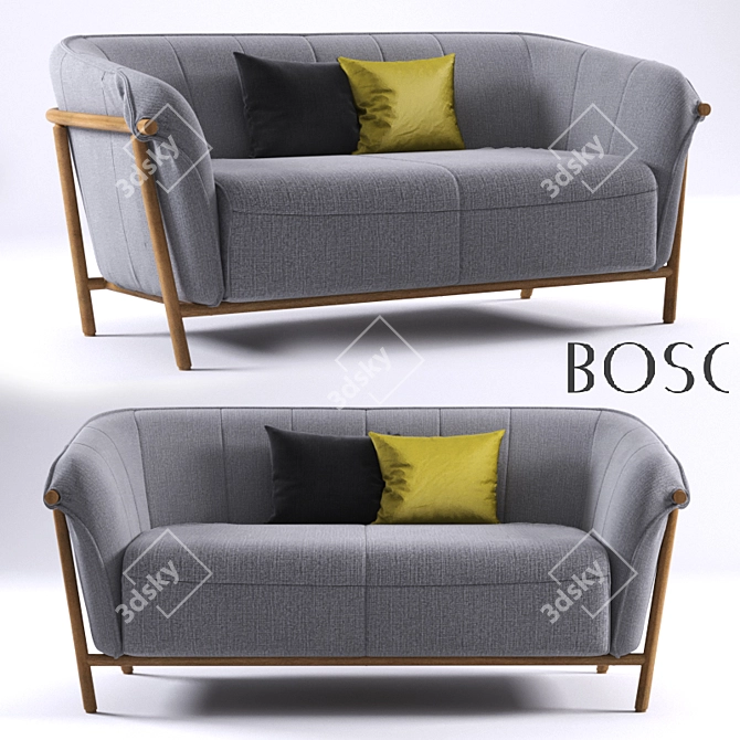 Yas Luxe Sofa: Modern Comfort Elevated 3D model image 1