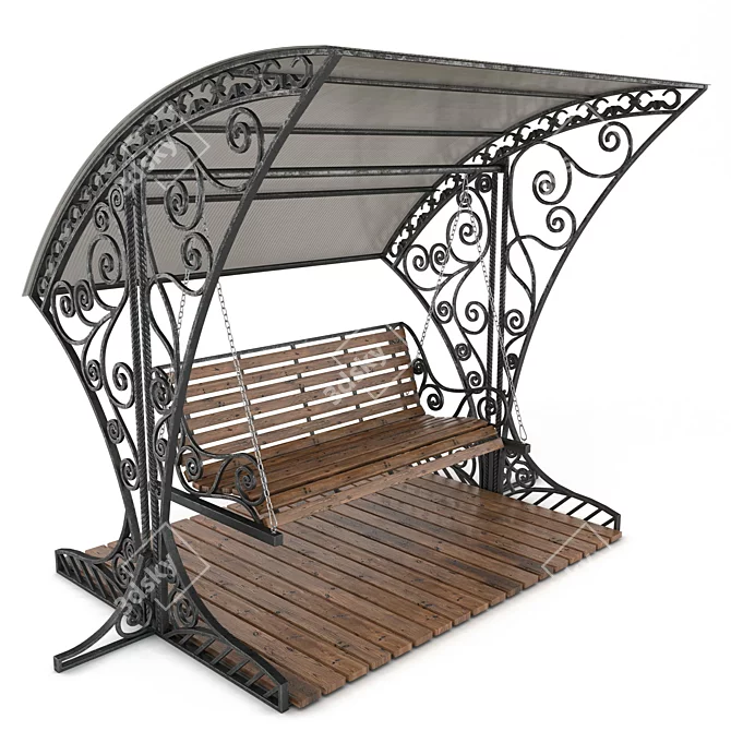 Garden Swing: Ready-to-Assemble, High-Quality Design 3D model image 2