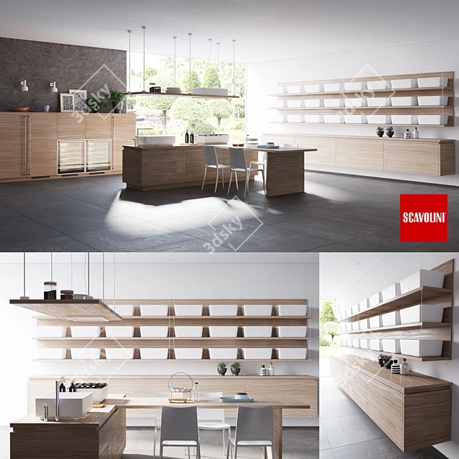 Modern Scavolini Ki Kitchen 3D model image 1