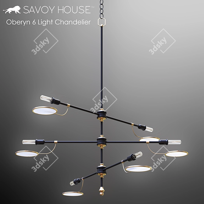 Elegant Oberyn 6 Light Chandelier 3D model image 1