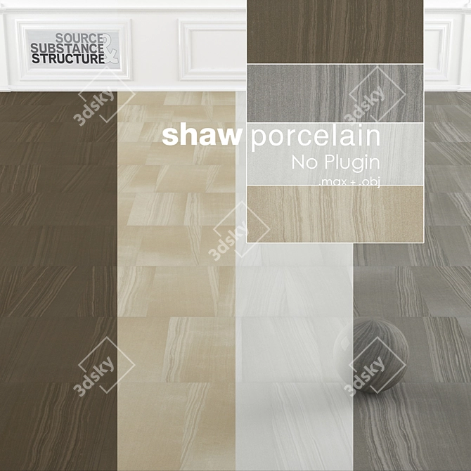 Shaw Contract Porcelain Ceramic Tiles 3D model image 3