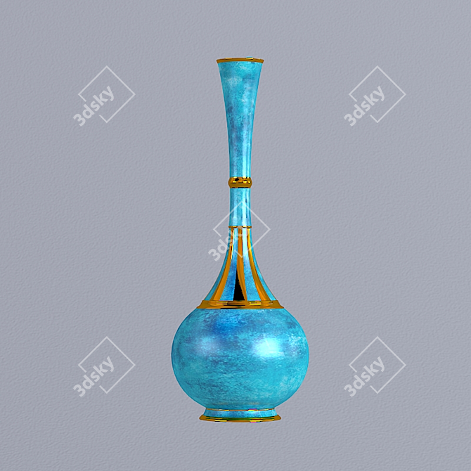 Turquoise Ceramic Vase 3D model image 1