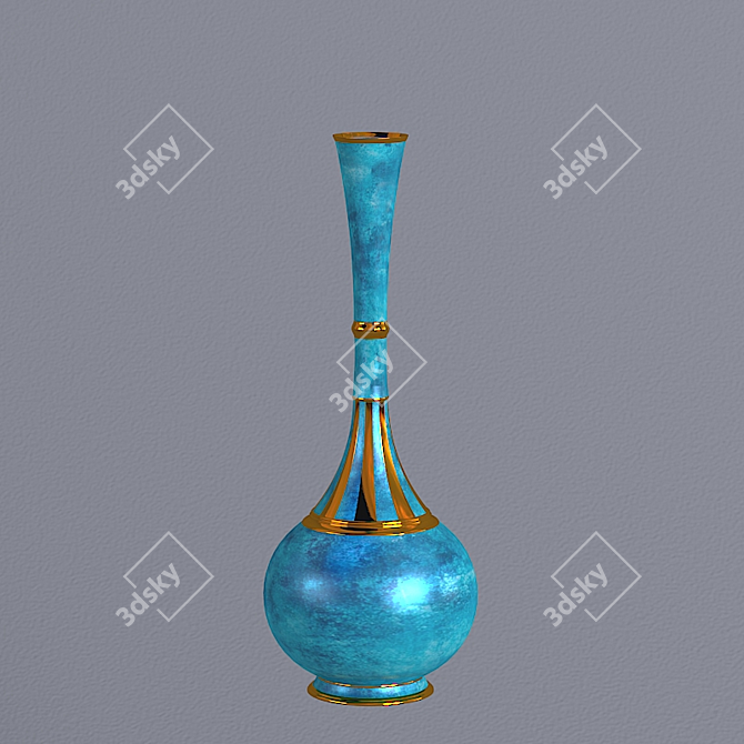 Turquoise Ceramic Vase 3D model image 2