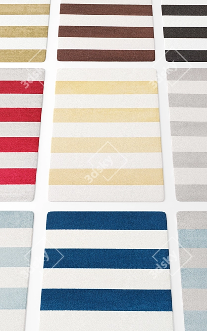 Hart Striped Area Rug: Meticulously Woven 3D model image 2