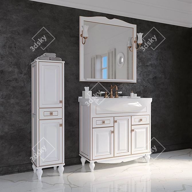 ASB Verona 90 Vray & Corona Bathroom Furniture 3D model image 1