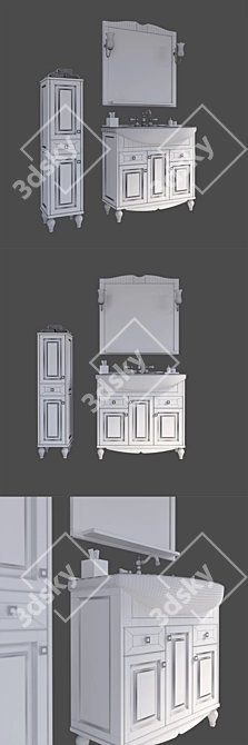 ASB Verona 90 Vray & Corona Bathroom Furniture 3D model image 3