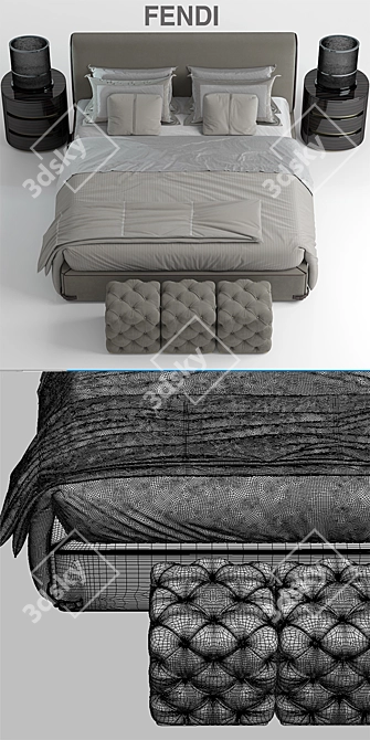 Fendi Soho Luxury Bed 3D model image 3