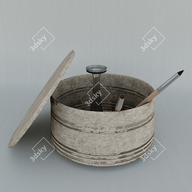 Mini Brush Set with Bulb 3D model image 1