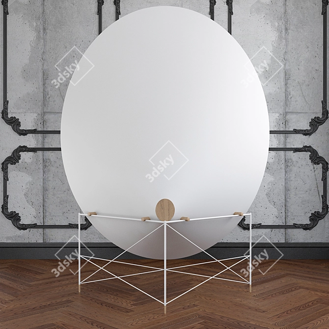 Heima Mudu: Stylish Floor Mirror with Corian Frame 3D model image 2