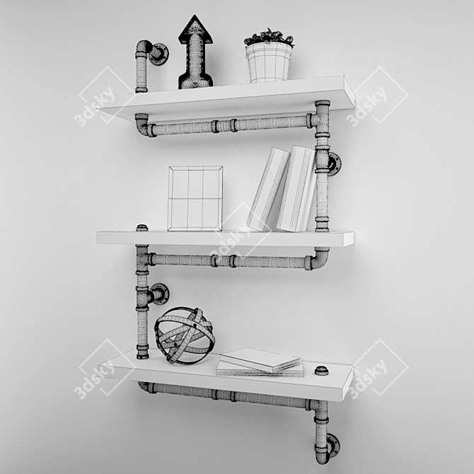 Industrial Pipe Decor Set: Detailed & Versatile 3D model image 3