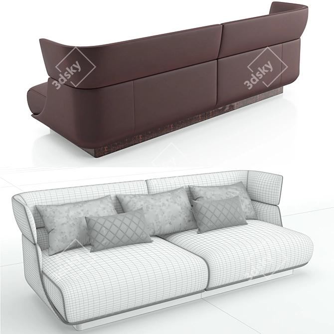 Elegant Lancaster Sofa by Bentley 3D model image 2