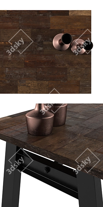 Reclaimed Crude Table: Rustic Charm 3D model image 2