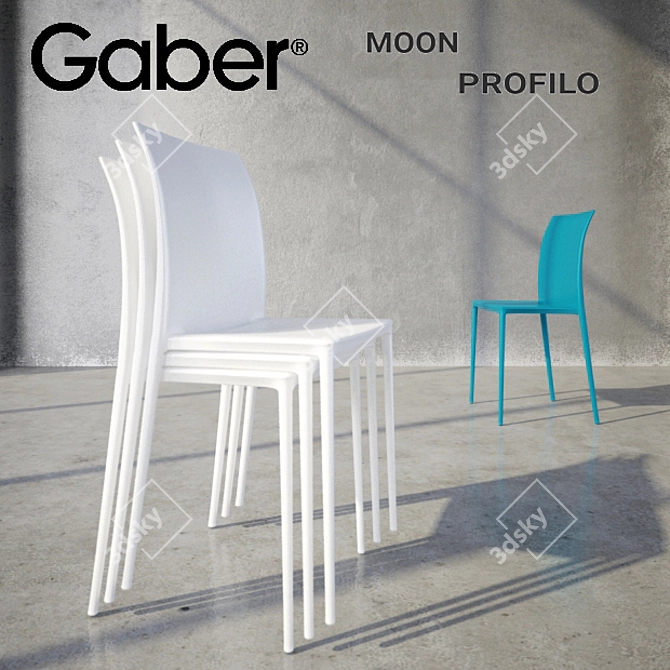 GABER Profilo Moon Chair & Table 3D model image 2