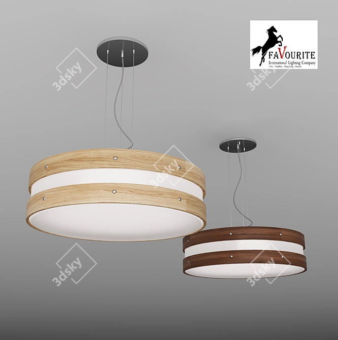 Wooden Elegance Lamp 3D model image 1