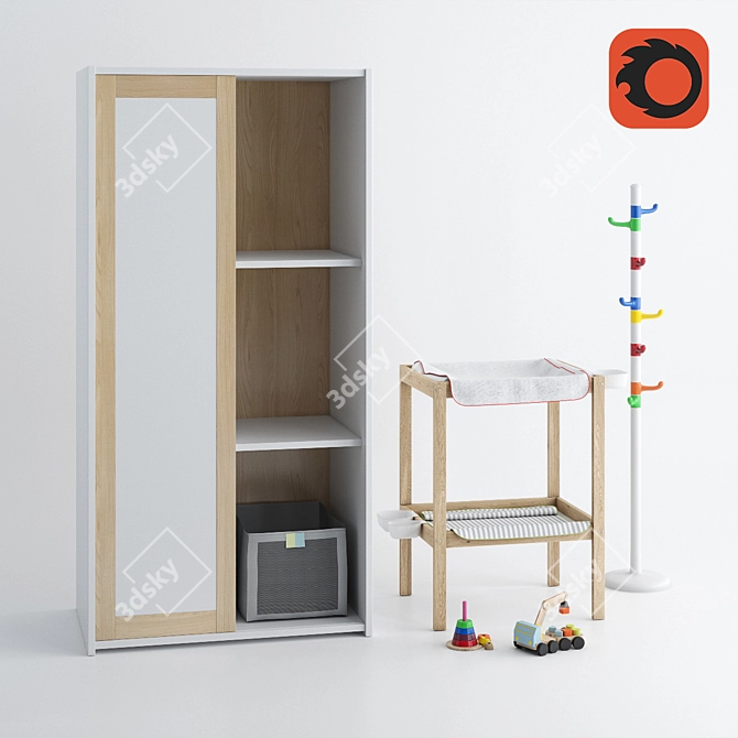 Modern Baby Furniture Set - Ikea SNIGLAR 3D model image 1