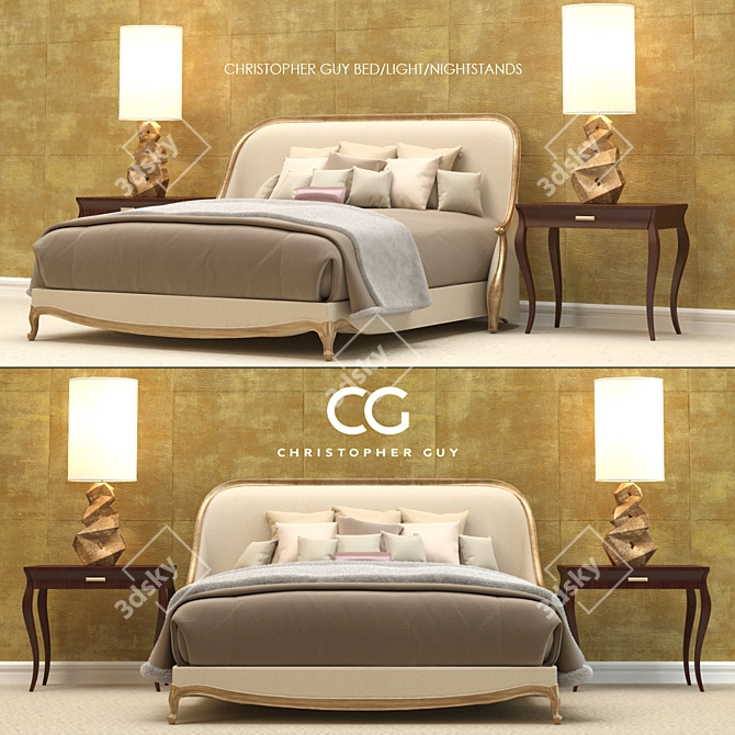 Luxury Christopher Guy Bedroom Set 3D model image 1