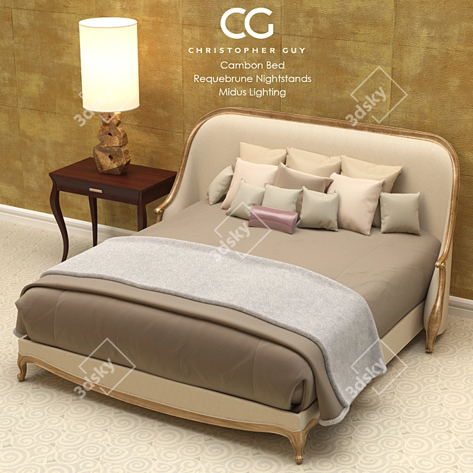 Luxury Christopher Guy Bedroom Set 3D model image 2