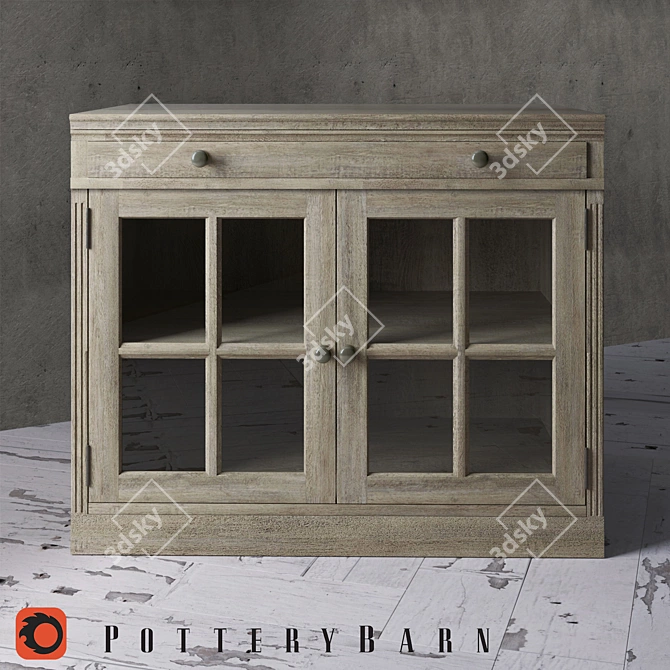 Ethnic Livingston Glass Cabinet 3D model image 2