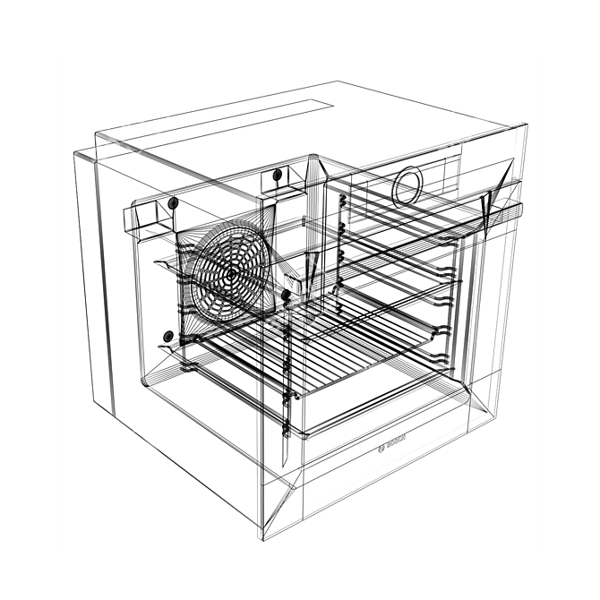 Bosch HBG672BW1F HBG672BB1F Oven - Efficient and Stylish 3D model image 2