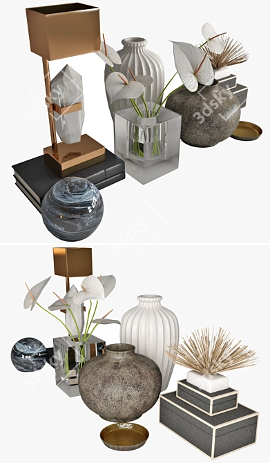 Elegant Home Decor Set 3D model image 2