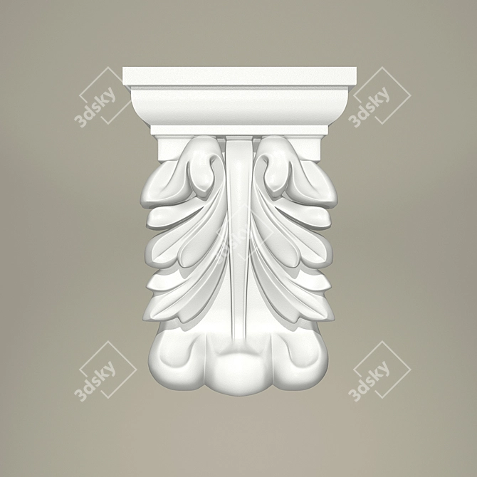 Elegant Plaster Bracket 3D model image 1