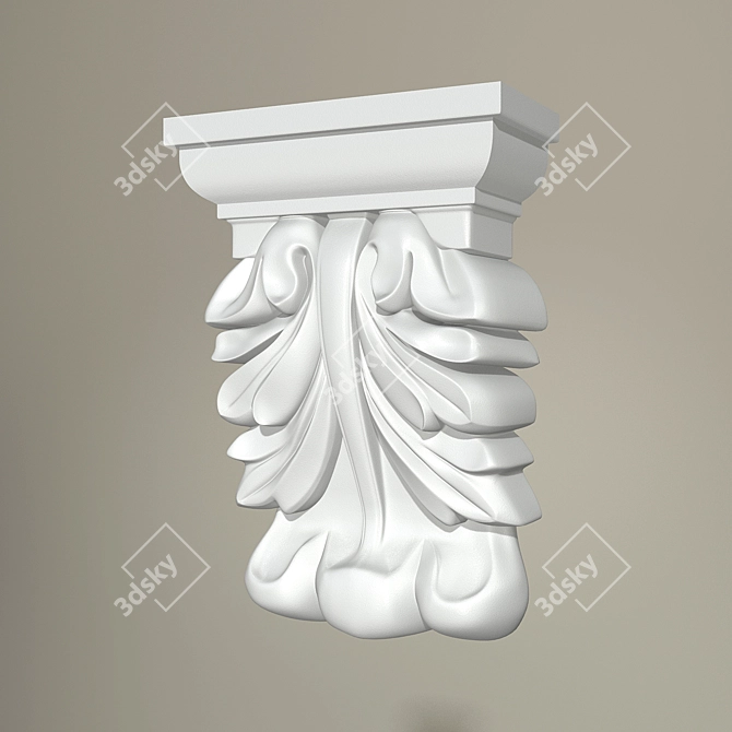 Elegant Plaster Bracket 3D model image 3