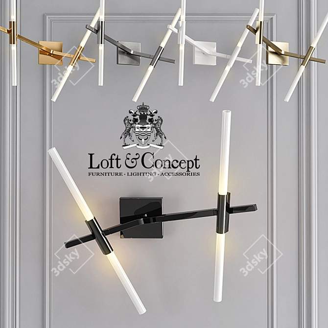 Modern Metal Wall Sconce 3D model image 1