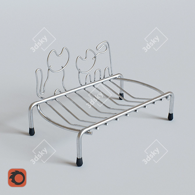 Sturdy Steel Soap Dish 3D model image 1