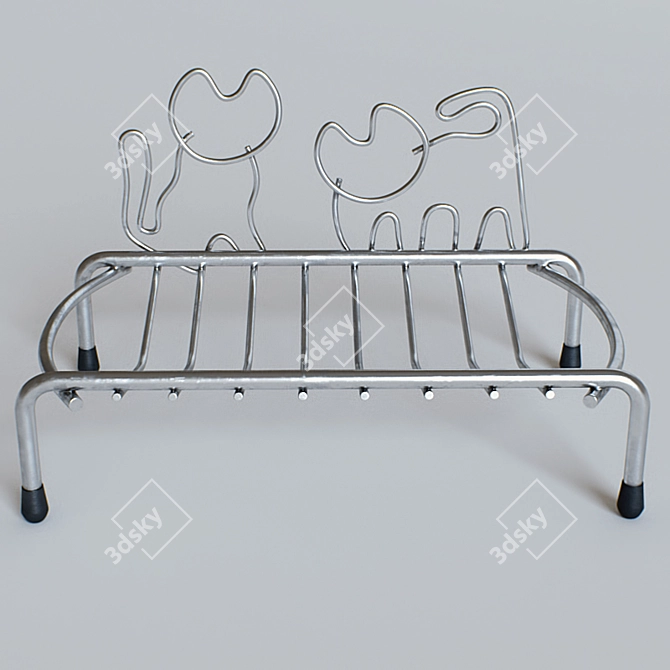 Sturdy Steel Soap Dish 3D model image 2