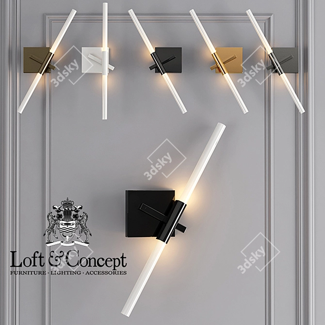 Modern Metal Agnes Sconce: Elegant Wall Lamp 3D model image 1