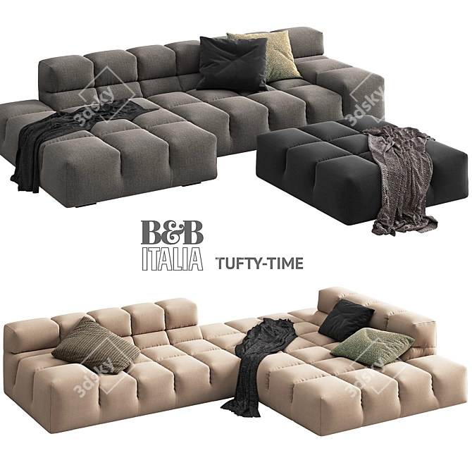 B&B Italia TUFTY-TIME 2 Sofa - Stylish and Spacious Seating Solution 3D model image 1