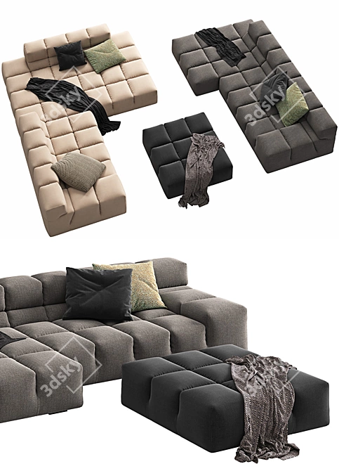B&B Italia TUFTY-TIME 2 Sofa - Stylish and Spacious Seating Solution 3D model image 2