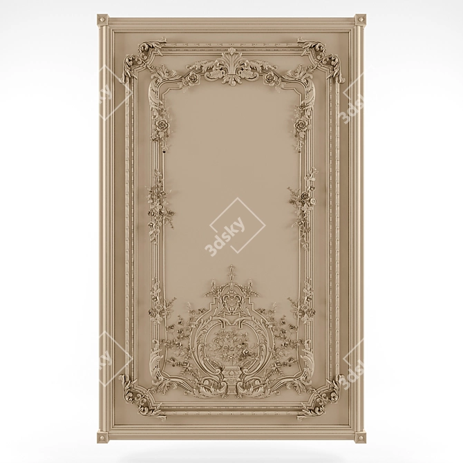 Elegant Classic Wall Panels 3D model image 1