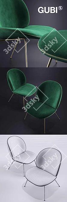 GUBI Beetle Lounge Chair: The Epitome of Comfort 3D model image 2