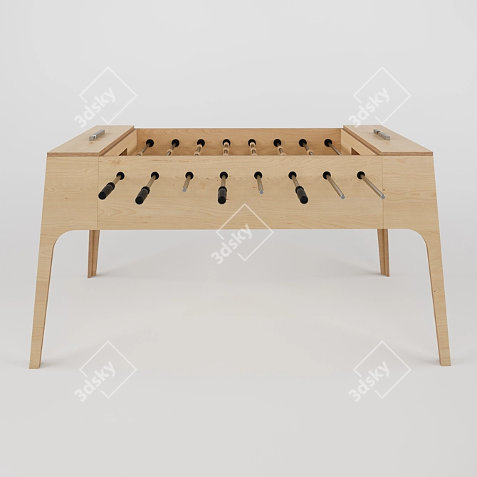 Contemporary Plywood Foosball Table 3D model image 2