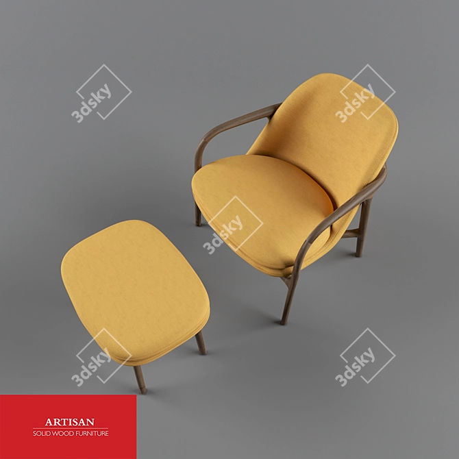 Neva Lounge: Artisan Elegance 3D model image 2