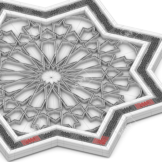 Arab Artistry: Exquisite Interior Decoration 3D model image 3