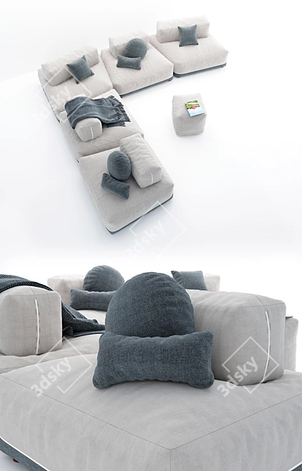 Ultra-Modern Sanders Sofa 3D model image 2