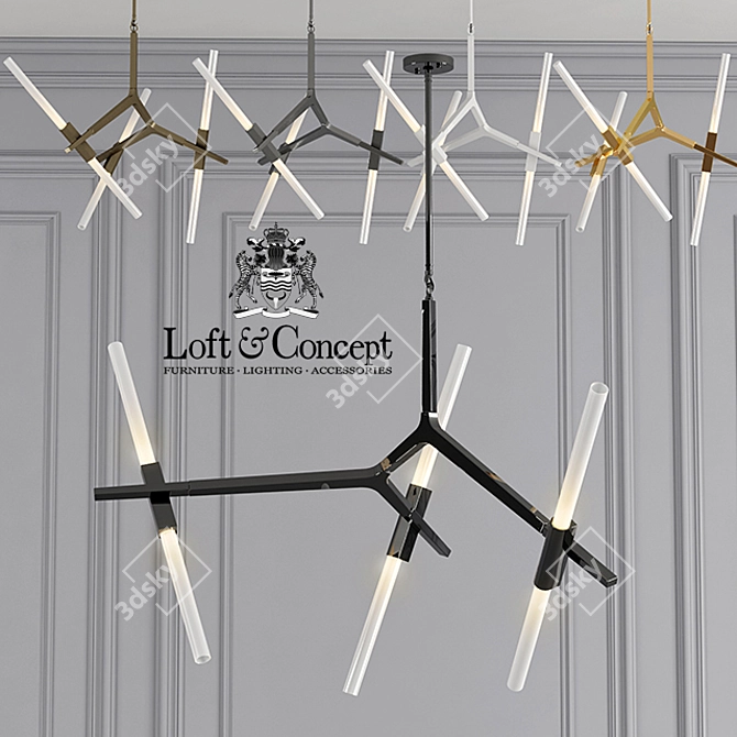 Elegant Agnes Chandelier, Multiple Colors 3D model image 1