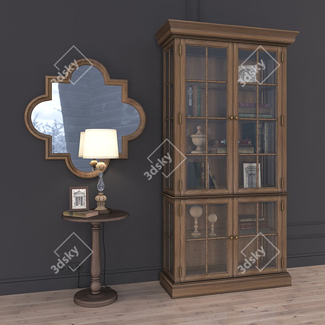 Vintage Style Wardrobe Showcase "Jordan Cabinet 3D model image 1